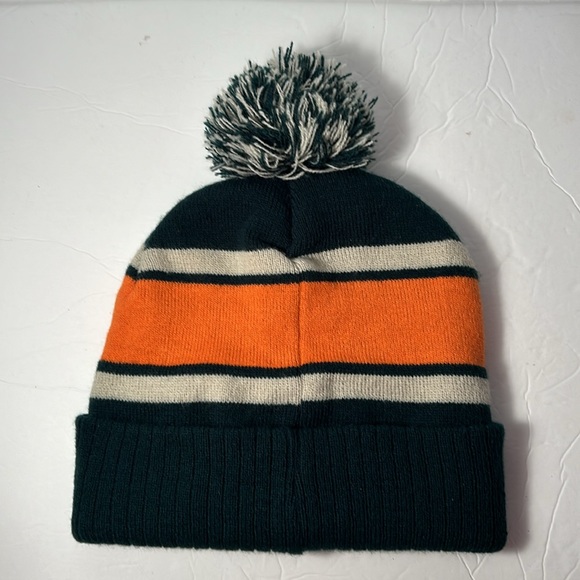 Jagermeister NHL Pompom Knit Beanie Taboggan Green Orange White One Size Hockey - Picture 2 of 4